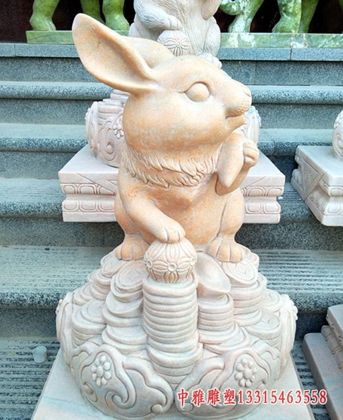 兔子石雕守門(mén) 贛州專(zhuān)業(yè)花崗巖雕塑定制廠家，打造精美裝飾擺件